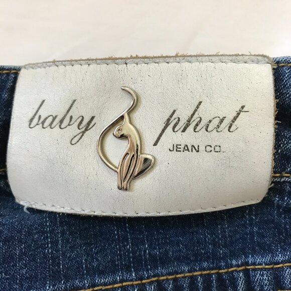 Vintage Baby Phat Bootcut Jeans Women Size 5 Blue Mid Rise Dark Wash Preppy - Picture 12 of 14